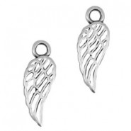 DQ metalen bedel Angel wing Antiek zilver 