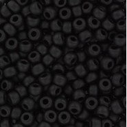 Miyuki rocailles Perlen 8/0 - Opaque matte black 8-401F