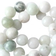Jade Naturstein Perlen rund 6 mm Greenish white