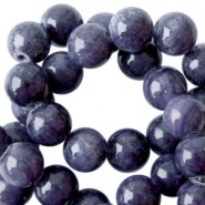 Jade Naturstein Perlen rund 6 mm Dark blue purple