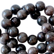 Jade Naturstein Perlen rund 6 mm Brown-grey