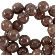 Halbedelstein Perlen rund 6mm Agaat Dark nature brown