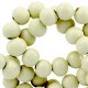 Wood beads round 6mm Pebble green