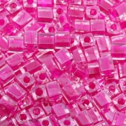 Miyuki square - cubes 4mm - Fuchsia linded crystal SB-209
