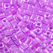 Miyuki Squares - Würfel 4mm - Violet lined crystal SB-222