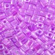 Miyuki Squares - Würfel 4mm - Violet lined crystal SB-222