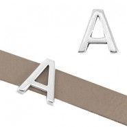 DQ Metall Schieber Buchstabe A für flach 10mm leder Antik silber 