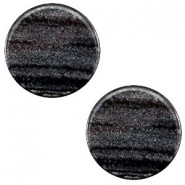 Polaris cabochon 7mm Sparkle dust Anthracite black