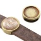 DQ Metal slider bead with setting for 12mm cabochon Antique bronze
