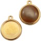 DQ Metal charm with setting 1 eyelet for 12mm cabochon Gold