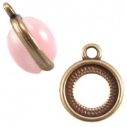 DQ Metal charm with setting double-sided for 12mm cabochon Antique bronze