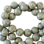 Halbedelstein Perlen rund 6mm Phyolite greenish grey