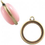DQ Metal charm with setting double-sided for 20mm cabochon Antique bronze