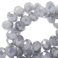 Top Glas Facett Perlen 8x6mm rondellen Grey-steel diamond coating