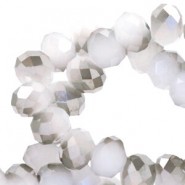 Top Glas Facett Perlen 8x6mm rondellen Light grey-half greige diamond coating