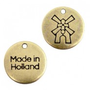 Metall Anhänger DQ "Made in Holland Mühle" Antik Bronze