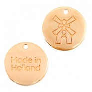 Metall Anhänger DQ "Made in Holland Mühle" Roségold