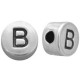 DQ metal alphabet bead letter B Antique silver