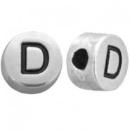 DQ Metall Perle Buchstabe D Antik silber 