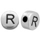 DQ metal alphabet bead letter R Antique silver