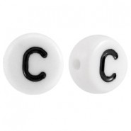Buchstaben Perlen aus Acryl C Weiß