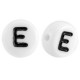 Buchstaben Perlen aus Acryl E Weiß