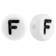 Buchstaben Perlen aus Acryl F Weiß
