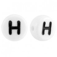 Buchstaben Perlen aus Acryl H Weiß