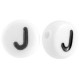 Buchstaben Perlen aus Acryl J Weiß