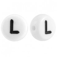 Buchstaben Perlen aus Acryl L Weiß