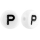 Buchstaben Perlen aus Acryl P Weiß