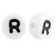 Buchstaben Perlen aus Acryl R Weiß
