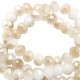 Faceted glass beads 4x3mm rondelle Vivid white-half topaz pearl high shine coating