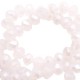 Top Glas Facett Perlen 4x3mm rondellen Light rose alabaster pink-pearl high shine coating