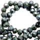 Top Glas Facett Perlen 8x6mm rondellen Covert green-pearl high shine coating