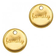 DQ Metall Anhänger rund "Family" Gold