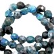 Facett geschliffen Naturstein Perlen Disc 3mm Multicolour blue