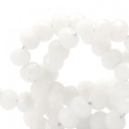 Facett geschliffen Naturstein Perlen Disc 6mm Off white