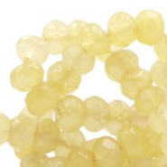 Facett geschliffen Naturstein Perlen Disc 6mm Jonquil yellow