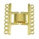 Metal clip / fold over clasp ± 24x26mm 2x8 strand Gold