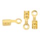 DQ metal Cord ends fold over 1mm Gold
