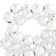 Hematite Perlen rund 6mm Metall coating Silber