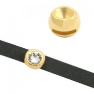 DQ metal slider with setting Ø10x2mm for SS39 point back Gold