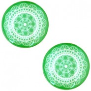 Basic cabochon Mandala 12mm Bright green