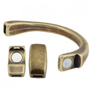 DQ Metall Magnetverschluss - Halb Armband für 5mm flach leder Antik Bronze