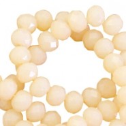 Top Glas Facett Perlen 6x4mm rondellen Pastel yellow opal-half pearl high shine coating