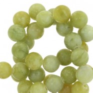 Halbedelstein Perlen rund 6mm agaat Olive green