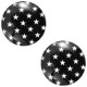 Basic cabochon Stars 20mm Black-white