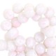 Glasperlen Meliert 8mm White-soft pink