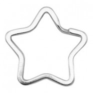 Schlüsselanhänger verschluss Stern 34mm Antik Silber